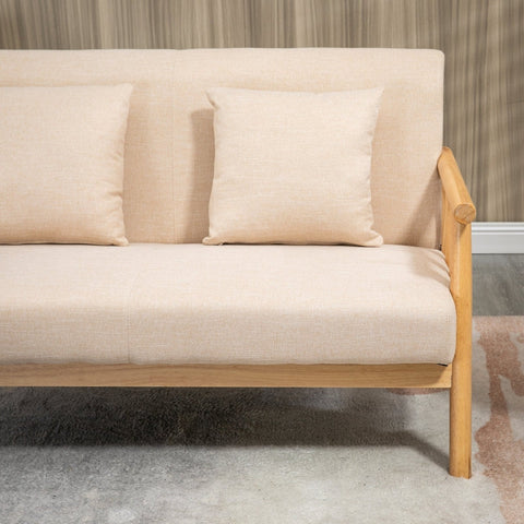 Rootz 2-Seater Sofa - Compact Couch - Loveseat - Linen Look Fabric - Up to 200 kg Capacity - Optimal Comfort - Timeless Charm - 123L x 69W x 74H cm