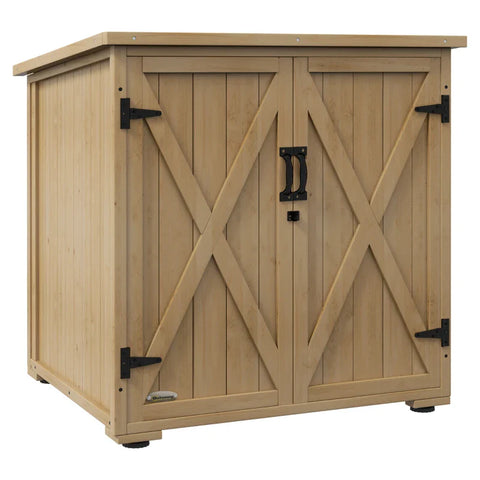 Rootz Tuinbox - Buitenopslag - Boxkussen - Weerbestendig - Asfaltdak - Schroevenset - Dennenhout - Donkergrijs - 77,5 cm X 88 cm X 90 cm