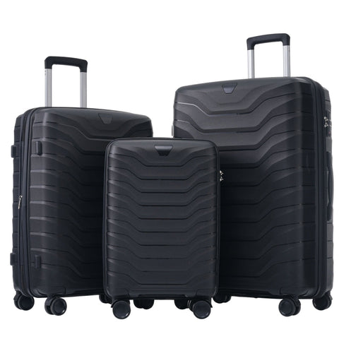 Rootz 3 Piece Suitcase Set - Luggage Set - Travel Bags - TSA Locks - 37x21x48cm, 42x28x58cm, 50x32x69cm - Lightweight & Scratch Resistant PP Material