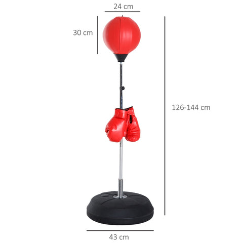 Rootz Adjustable Punching Ball Stand - Boxing Equipment - Boxing Bag - Height Adjustable - Martial Arts Training - 43cm x 43cm x 126-144cm