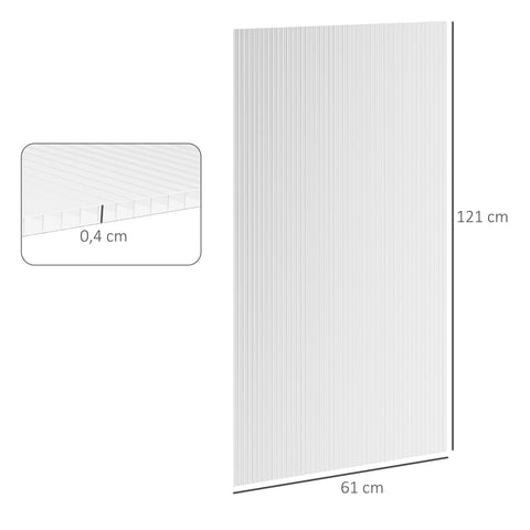 Rootz 14 Polycarbonate Honeycomb Panels - UV Resistant - Thermal Insulation - 121L x 61W cm - Ideal for Greenhouses & Outdoor Canopies