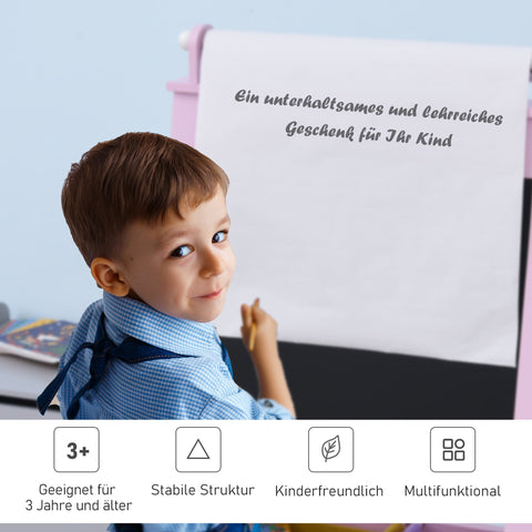 Rootz Children's Board Easel - Kids Art Easel - Double-Sided Easel - Enhances Creativity - 58.5cm x 50.5cm x 118cm