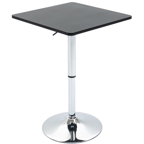 Rootz Height-Adjustable Bar Table - Pub Table - Cocktail Table - Stability & Durability - 60L x 60W x 69-93H cm