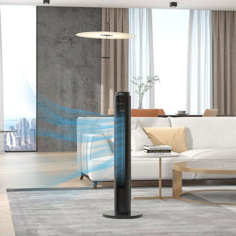 Rootz Tower Fan - Oscillating Fan - Cooling Fan - Energy-Efficient 12H Timer - 70° Pan - 31.5 x 31.5 x 96 cm
