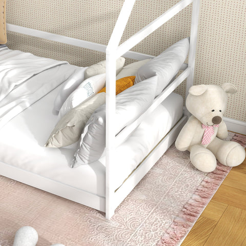 Rootz Children's Hut Bed - Tree House Bed - Kids Bed - Fall Protection - Secure Railings - 196L x 97.5W x 135H cm