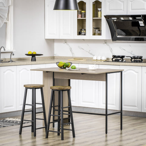 Rootz Central Island Bar Table - Kitchen Cabinet - Modular Island - Space Saving - 120 x 76 x 91.4 cm -  Grey