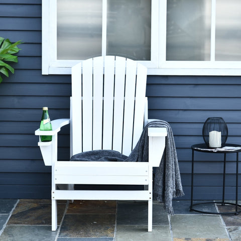 Rootz Adirondack Garden Chair - Outdoor Seating - Patio Chair - Ergonomic Design - High Backrest - Wide Armrests - 97W x 72.5D x 93H cm - Fir Wood