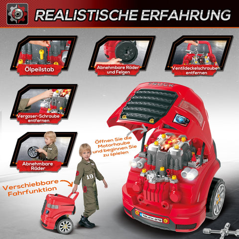 Rootz Motor Workshop Toy Set - Engine Playset - Kids Mechanic Kit - Enhances Dexterity & Coordination - 40L x 39W x 47H cm