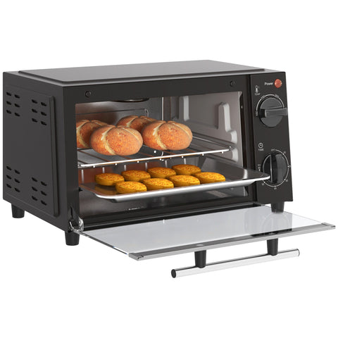 Rootz Mini Oven - Compact Oven - Small Oven - Adjustable Temperature - 35cm x 24.6cm x 20cm