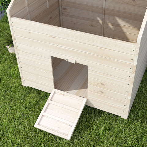 Rootz Duck House - Poultry Shelter - Animal Coop - Raised Floor - 100cm x 82.5cm x 91cm - Durable Fir Wood Design