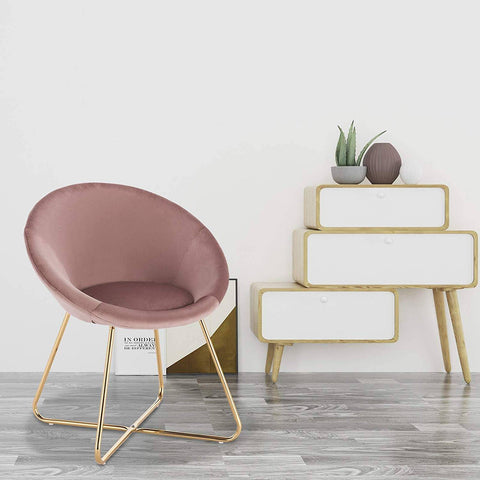 Rootz Set of 2 Dining Chairs - Velvet Dining Seats - Gold-Plated Crossed Legs - Comfortable & Supportive - Durable & Stable - Floor-Safe Design - 76cm x 36cm x 40cm