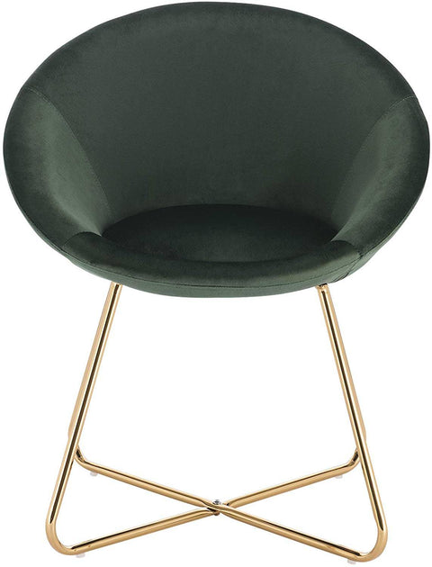 Rootz Set van 2 eetkamerstoelen - Fluweel gestoffeerd - Vergulde metalen poten - Comfortabel en stevig - Vloerbescherming - 76 cm x 36 cm x 40 cm