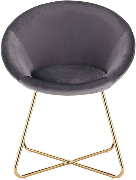 Rootz set van 2 eetkamerstoelen - met fluweel beklede stoelen - vergulde metalen poten - comfortabel, duurzaam, vloerveilig - 76 cm x 36 cm x 40 cm