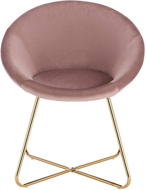 Rootz Set of 2 Dining Chairs - Velvet Dining Seats - Gold-Plated Crossed Legs - Comfortable & Supportive - Durable & Stable - Floor-Safe Design - 76cm x 36cm x 40cm