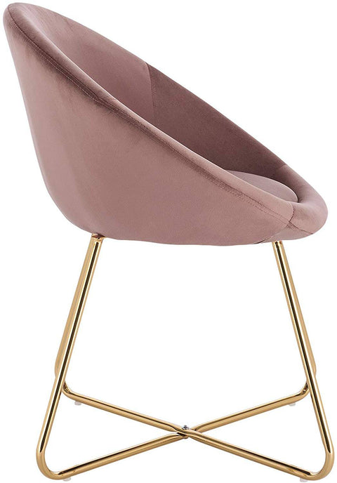 Rootz Set of 2 Dining Chairs - Velvet Dining Seats - Gold-Plated Crossed Legs - Comfortable & Supportive - Durable & Stable - Floor-Safe Design - 76cm x 36cm x 40cm