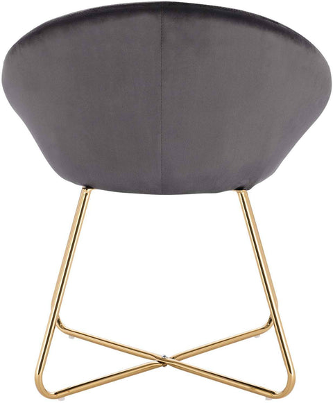 Rootz set van 2 eetkamerstoelen - met fluweel beklede stoelen - vergulde metalen poten - comfortabel, duurzaam, vloerveilig - 76 cm x 36 cm x 40 cm
