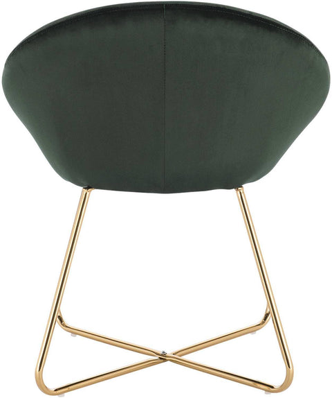Rootz Set van 2 eetkamerstoelen - Fluweel gestoffeerd - Vergulde metalen poten - Comfortabel en stevig - Vloerbescherming - 76 cm x 36 cm x 40 cm