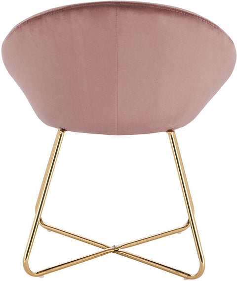 Rootz Set of 2 Dining Chairs - Velvet Dining Seats - Gold-Plated Crossed Legs - Comfortable & Supportive - Durable & Stable - Floor-Safe Design - 76cm x 36cm x 40cm