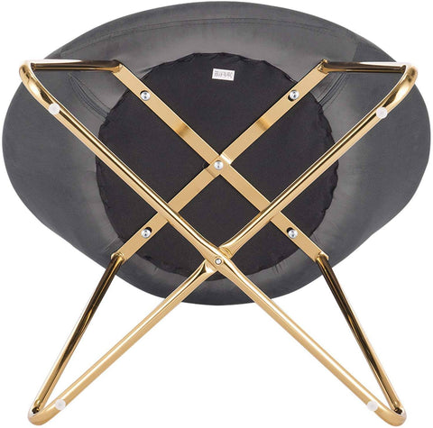 Rootz set van 2 eetkamerstoelen - met fluweel beklede stoelen - vergulde metalen poten - comfortabel, duurzaam, vloerveilig - 76 cm x 36 cm x 40 cm