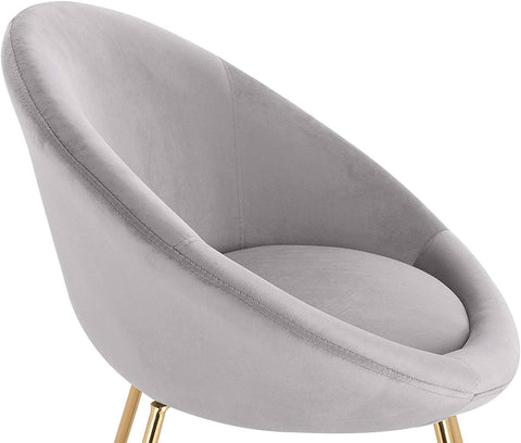 Rootz Set of 2 Dining Chairs - Velvet Dining Seats - Gold-Plated Crossed Legs - Comfortable & Soft, Sturdy & Durable, Floor Protection - Light Gray - 76cm x 36cm x 40cm