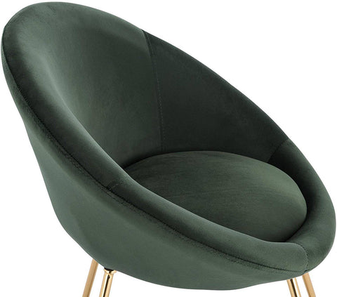 Rootz Set van 2 eetkamerstoelen - Fluweel gestoffeerd - Vergulde metalen poten - Comfortabel en stevig - Vloerbescherming - 76 cm x 36 cm x 40 cm