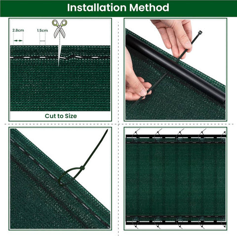 Rootz Privacy Fence Panel - HDPE Sun Shade Net - Green Garden Fence - Weatherproof Outdoor Screen - 1m x 20m - UV Protection - Privacy Barrier