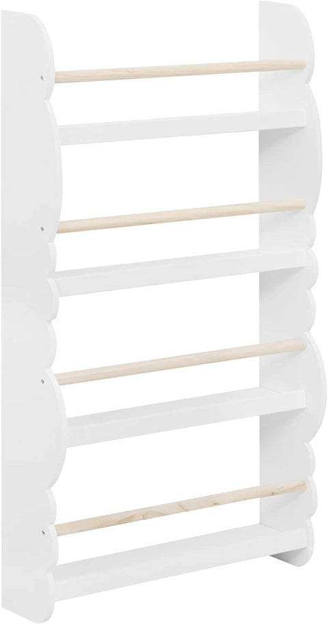 Rootz Wall-Mounted Children's Bookcase - Kids' Bookshelf - Nursery Furniture - Safe with Safety Bar, Stable & Secure, Easy Access for Kids - Non-Toxic - 42.5cm x 80cm x 14.5cm & 60cm x 98cm x 14.5cm