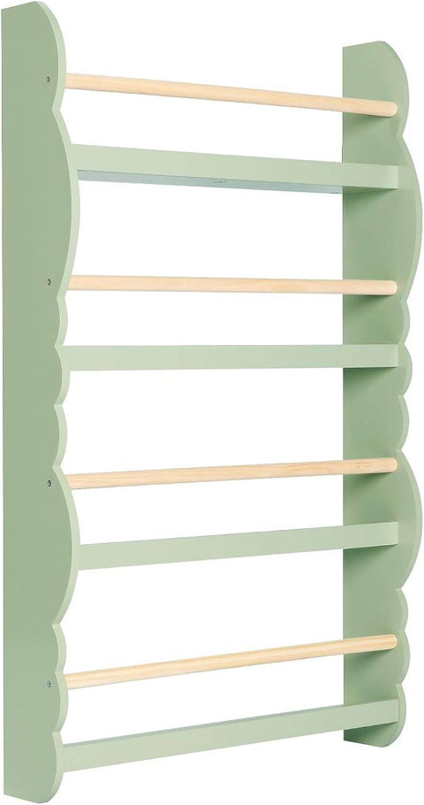 Rootz Wall-Mounted Children's Bookcase - Kids' Bookshelf - Safe, Stylish, Easy Access - Non-Toxic, Secure Bar, Front-Facing Shelves - 98cm x 60cm x 14.5cm