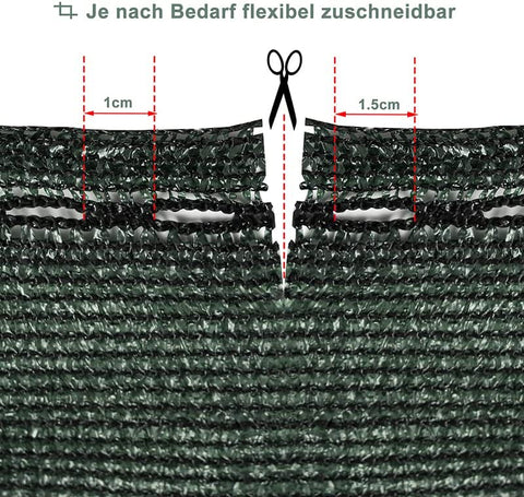 Rootz Privacy Fence Screen - Balcony Shade Net - Wind & Dust Protection - Easy Installation - Customizable - HDPE - UV Protection - 1m-2m x 6m-30m