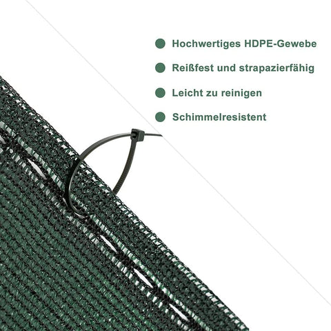Rootz Privacy Fence Screen - Balcony Shade Net - Wind & Dust Protection - Easy Installation - Customizable - HDPE - UV Protection - 1m-2m x 6m-30m