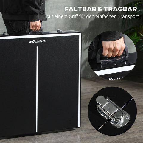 Rootz Compact Table Tennis Table Set - Mini Ping Pong Table - Portable Table Tennis - Rust-Proof Aluminum - Ideal for Small Spaces - 152cm x 76cm x 72cm