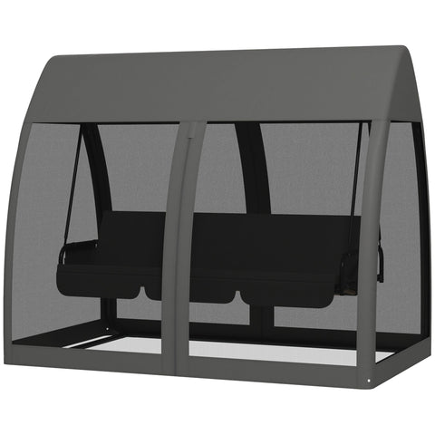 Rootz 3 Seater Patio Swing Chair - Porch Swing - Outdoor Daybed - Mosquito Net Protection - 240cm x 140cm x 197cm