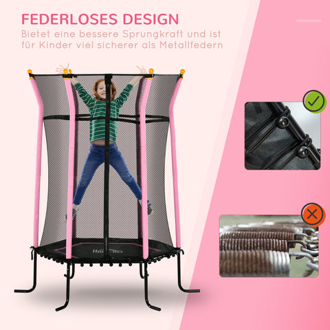 Rootz Children's Trampoline - Kids Bouncer - Jumping Mat - Safety Net - Ø163.5cm x 190cm - Steel Frame - Padded - Max Load 50kg