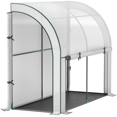 Rootz Wall Mounted Greenhouse - Plant House - Garden Shelter - Weed Barrier - 200 x 80 x 157cm White