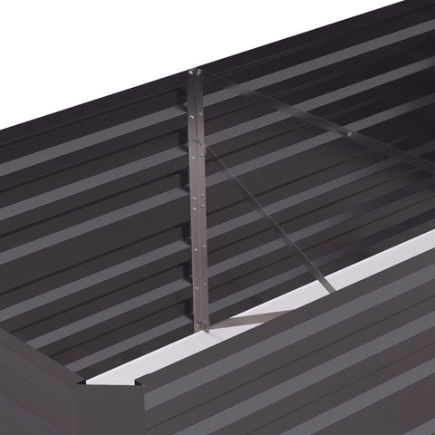 Rootz Raised Plant Pot - Flower Bed - Garden Box - Ample Space - Steel Frame - 180cm x 90cm x 59cm - Grey