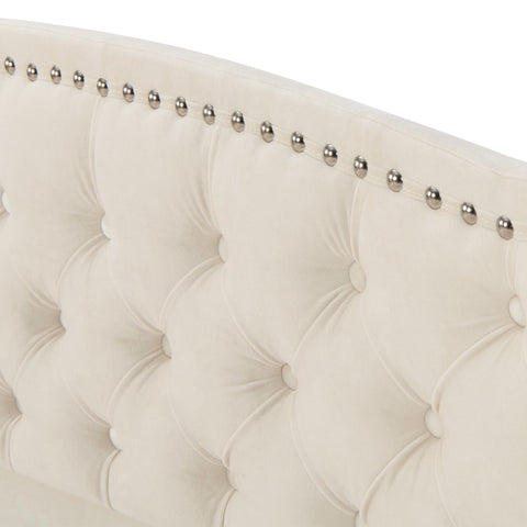 Rootz Soft Upholstered Bed - Velvet Bed - Button Decor - Luxurious Comfort - 212cm x 170cm x 100cm