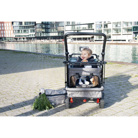 Rootz Folding Handcart - Collapsible Wagon - Portable Cart - Brake System - 120cm x 56cm x 67cm with Sunroof 99cm