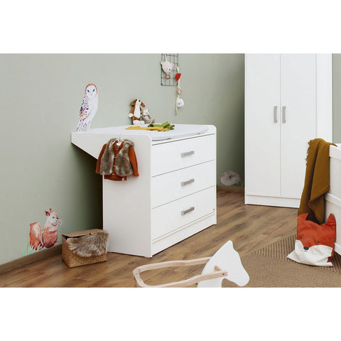 Rootz Viktoria Changing Unit - Wide Dresser - Baby Changer - Removable Changing Top - 100cm x 75/44cm x 90cm