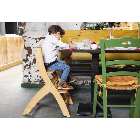 Rootz Thilo Step Chair - Adjustable High Chair - Solid Wood Chair - Grows with Child - 46cm x 64cm x 79cm