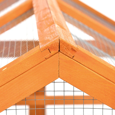 Rootz Wooden Chicken Enclosure - Chicken Cage - Metal Coop - 140 x 88.5 x 106 cm - Protects with Lockable Doors