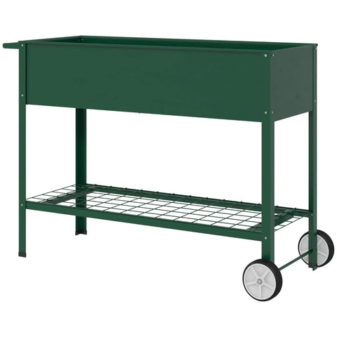 Rootz Raised Garden Bed - Elevated Planter Box - Metal Plant Pot - Back-Friendly Design - 109cm x 44cm x 80cm