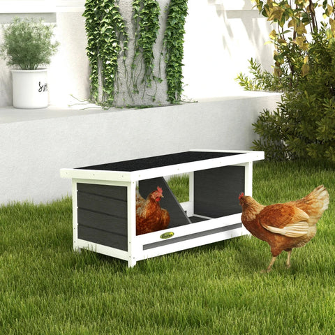 Rootz Chicken Nest - Weather Resistant - Asphalt Roof - Laying Nest - Fir Wood - Asphalt - Natural - Black - 66 X 37 X 34 Cm Natural + Black