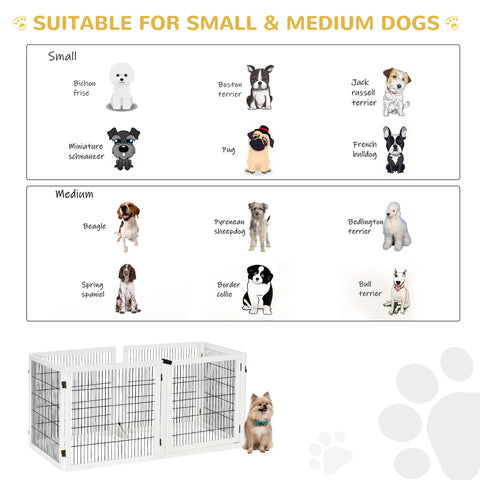 Rootz 6 Panel Dog Safety Gate - Self Standing Gate, Modular Barrier, Pine Wood - Maximum Security - 432L x 36W x 70H cm