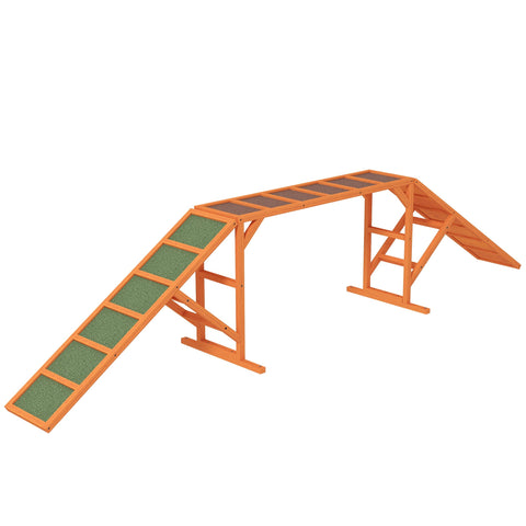Rootz Agility Dog Ramp - Training Course - Non-Slip Pet Ramp - Weatherproof Wood - Confidence Boost - 325cm x 55cm x 69cm