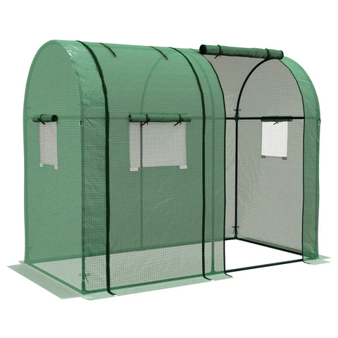 Rootz Mini Greenhouse - Small Greenhouse - Cold Frame - 2 Planting Areas - Roll Up Doors - Green - 185 x 94 x 150cm