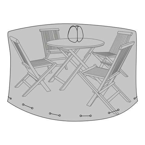 Rootz Luxury Cover for Round Table - Protective Tablecloth - Water-Resistant Cover - 185cm x 95cm x 185cm