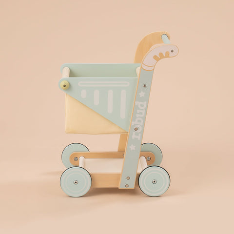 Rootz Wooden Baby Push Walker Toy - Kids Shopping Cart - Toddler Walker - Safe & Certified Material - Stable Structure - Easy to Assemble - 46 x 36 x 51 cm