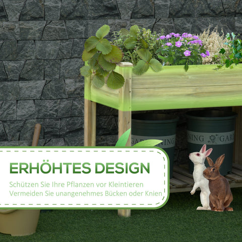 Rootz Raised Wooden Planter - Garden Bed - Wooden Flower Box - Back-Friendly Design - 91L x 51W x 76H cm
