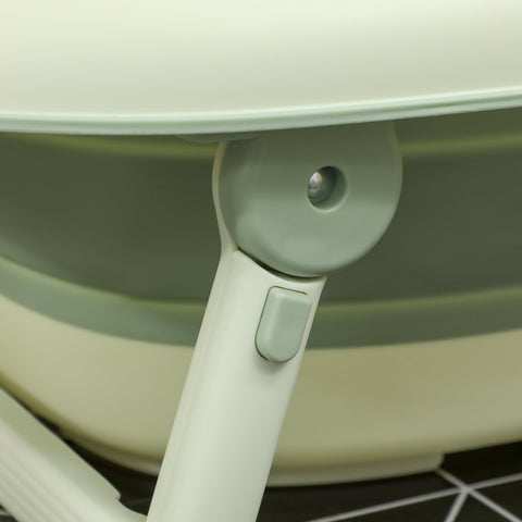 Rootz Foldable Baby Bath Tub - Infant Bath - Toddler Bathtub - Non-Slip Base - 86cm x 53cm x 25.5cm - Green Elephant Cushion