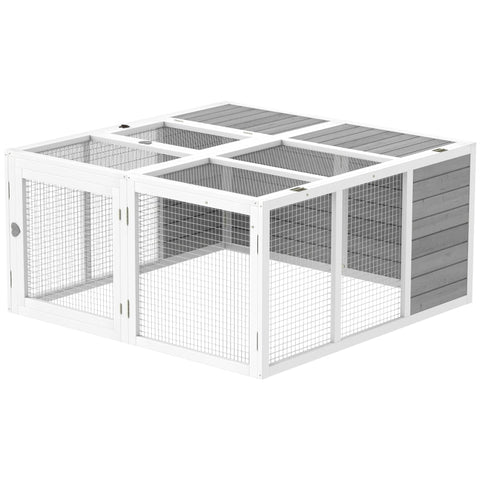 Rootz Rabbit Hutch - Small Animal Enclosure - Rabbit Cage - Weatherproof Shelter - 120cm x 120cm x 60cm